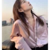 cn-11134207-7qukw-lh4m9y0nmpcv74.webp Temperament Womens acetate satin blouse long sleeve polo neck loose style