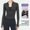 cn-11134207-7r98o-lqn0jsb8k9aw22.webp FUYOGI Sport Jacket Women Yoga Tops Zipper Long Sleeve Tight Fitness Running Gym Workout