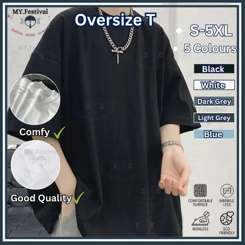 my-11134207-7r98s-lqg3lo141jv9e0.webp Men Oversize Tshirt Round Neck Couple Summer Korean Half Sleeve Man Top Short Sleeve Plain Shirt