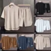 sg-11134201-7rdxd-m14zik369841d6.webp Summer New Waffle Plain Tshirt and Shorts Quick Dry Loose Comfort Sports Home Suit