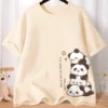 sg-11134201-7rdya-lyzzdf5358o84e.webp Summer Cartoon Cute National Treasure Panda Sweet Printed Short Sleeve Tshirt Womens Loose Leisure Youth Student Half Sleeve Soft Bottom Oversized Shirt Top