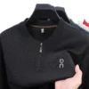 New Product Autumn Half Zipper Round Neck Sweatshirt Mens Loose Breathable Fashion Printed Thin Shirt Bottoming Shirt Hot Sale