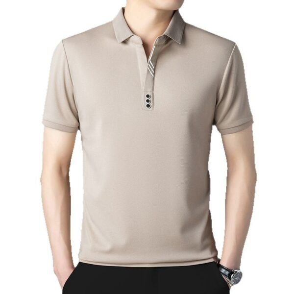 High End Summer Lapel Short Sleeved Shirt Mens Skin Friendly Breathable Casual Shirt All Match Trendy Top
