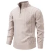 Stand Up Collar Half Zipper Sweater Sweater Men Loose Casual Solid Color Warm Bottoming Shirt Mens Sweater
