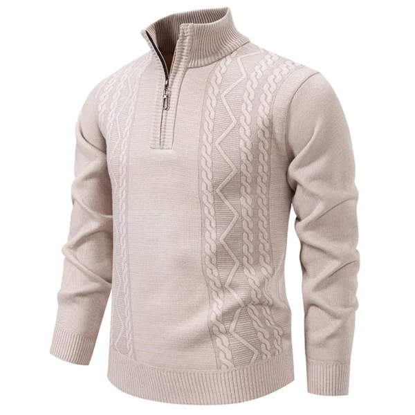 Stand Up Collar Half Zipper Sweater Sweater Men Loose Casual Solid Color Warm Bottoming Shirt Mens Sweater