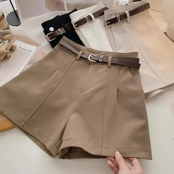 sg-11134201-821dy-mh8rfr8eszd68e.webp High Waist Shorts No Belt Casual Pants Korean Style Short Pants Comfy Loose Cream
