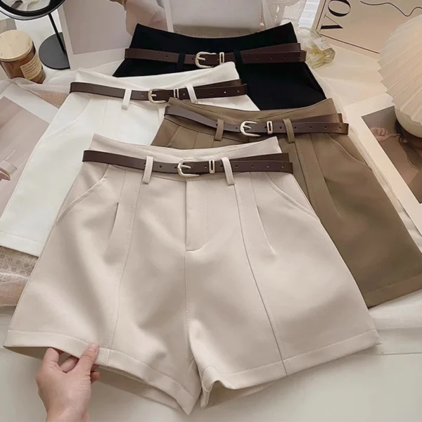 sg-11134201-821ef-mh8rfqvrgjyk44.webp High Waist Shorts No Belt Casual Pants Korean Style Short Pants Comfy Loose Cream