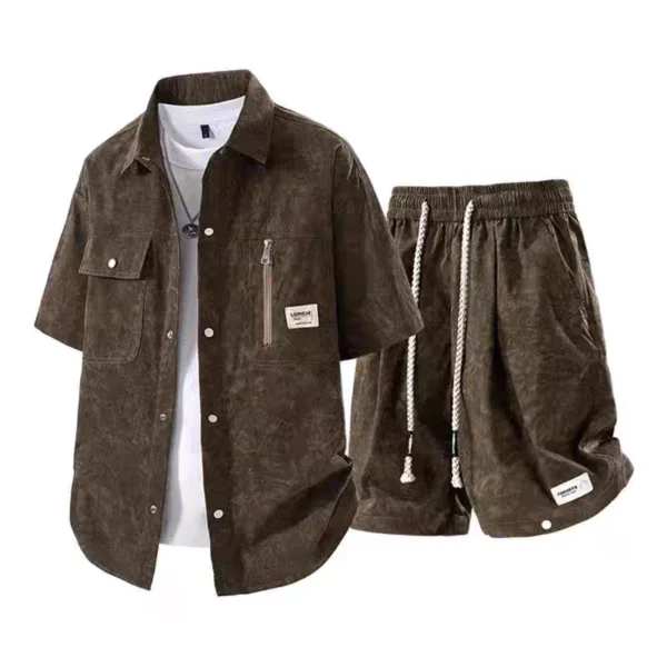 Mens Large Size Summer Tie Dye Suit Tooling Casual Fashion Trend High End Feeling Two Sets Mens Clothing Matching
